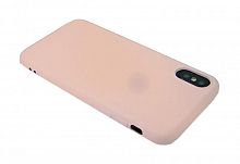 Чехол-накладка для iPhone X/XS SOFT TOUCH TPU ЛОГО розовый  - фото