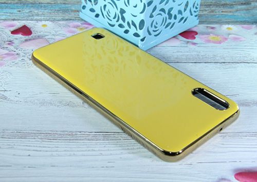 Чехол-накладка для Samsung A105F A10 ELECTROPLATED TPU+PET желтый - фото