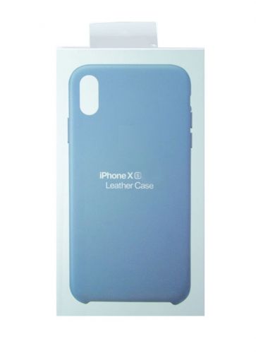 Чехол-накладка для iPhone X LEATHER CASE AAA Electric Blue (синий) - фото фото 2