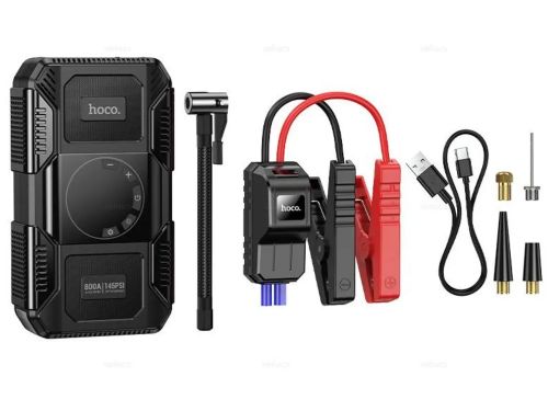 Автомобильное пуско-зарядное устройство HOCO QS6 8000mAh Компрессор черный - оптовая продажа фото 2 Автомобильное пуско-зарядное устройство HOCO QS6 8000mAh Компрессор черный - фото фото 2