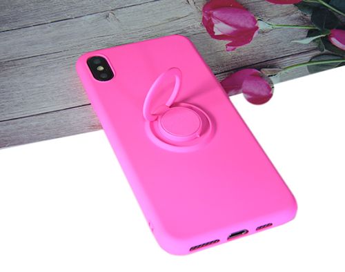 Чехол-накладка для iPhone XS Max SOFT TOUCH TPU КОЛЬЦО ярко розовый  оптом, в розницу Центр Компаньон