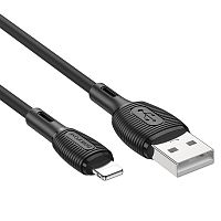 Кабель USB Lightning 8Pin BOROFONE BX86 Silicone 2.4A 1м черный - фото