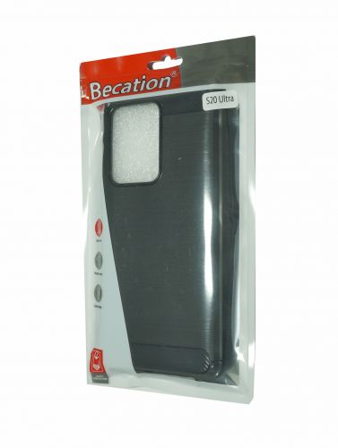 Чехол-накладка для Samsung G988 S20 Ultra BECATION CARBON FIBER TPU ANTISHOCK черный - фото фото 2