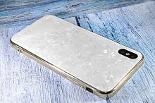 Чехол-накладка для iPhone XS Max SPANGLES GLASS TPU белый																														 - фото