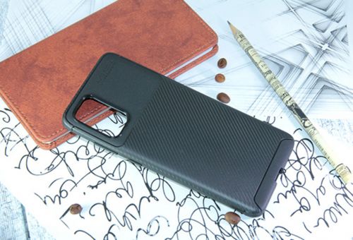 Чехол-накладка для Samsung G985 S20 Plus BECATION BEETLES CARBON TPU ANTISHOCK черный - фото