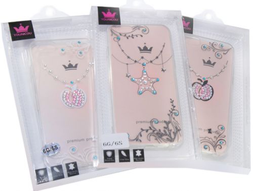 Чехол-накладка для iPhone 6/6S YOUNICOU стразы Яблоко PC+TPU черный - фото фото 2
