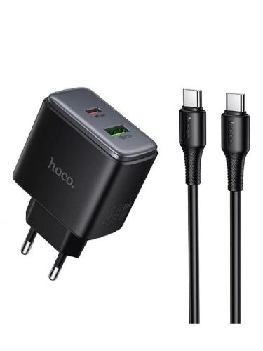 СЗУ Type-C HOCO C158A Charm 3A PD45W QC3.0 кабель Type-C черный - оптовая продажа СЗУ Type-C HOCO C158A Charm 3A PD45W QC3.0 кабель Type-C черный - фото