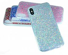 Чехол-накладка для iPhone XS Max DROP STAR TPU серебро - фото