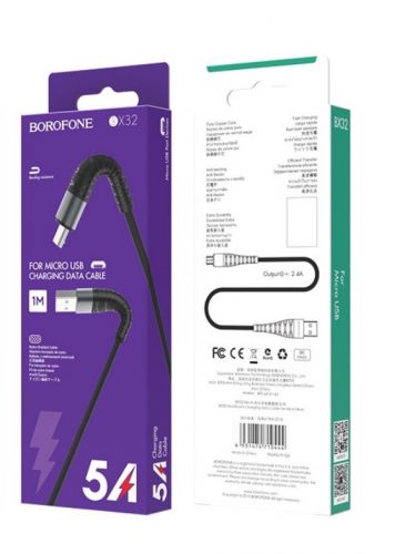 Кабель USB-Micro USB BOROFONE BX32 Munificent 2.4A 1м черный - оптовая продажа фото 3 Кабель USB-Micro USB BOROFONE BX32 Munificent 2.4A 1м черный - фото фото 3