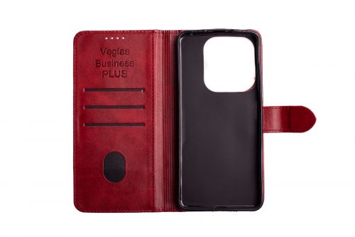 Чехол-книжка для XIAOMI Redmi Note 14 5G VEGLAS BUSINESS PLUS красный - фото фото 5