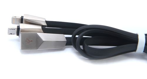 Кабель USB 2в1 MicroUSB-Lightning 8Pin HOCO X4 Zinc черный оптом, в розницу Центр Компаньон фото 3