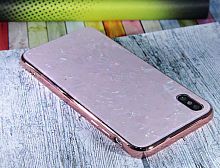 Чехол-накладка для iPhone X/XS SPANGLES GLASS TPU розовый																														 - фото