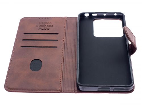 Чехол-книжка для XIAOMI Redmi Note 13 Pro 5G VEGLAS BUSINESS PLUS коричневый оптом, в розницу Центр Компаньон фото 3