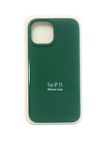 Чехол-накладка для iPhone 15 SILICONE CASE закрытый темно-зеленый (49) оптом, в розницу Центр Компаньон
