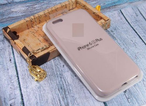 Чехол-накладка для iPhone 6/6S Plus  SILICONE CASE закрытый светло-розовый (19) - фото