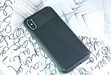 Купить Чехол-накладка для iPhone X/XS BECATION BEETLES CARBON TPU ANTISHOCK черный оптом, в розницу в ОРЦ Компаньон