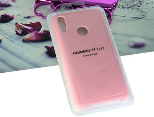 Чехол-накладка для HUAWEI Y7 2019 SILICONE CASE розовый - фото