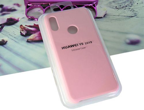 Чехол-накладка для HUAWEI Honor 8A/Y6 2019 SILICONE CASE розовый (4) - фото