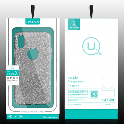 Чехол-накладка для iPhone X/XS USAMS Bling черный - фото фото 2