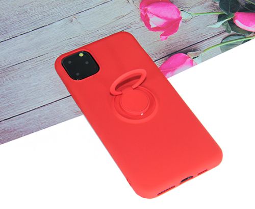 Чехол-накладка для iPhone 11 Pro Max SOFT TOUCH TPU КОЛЬЦО красный  оптом, в розницу Центр Компаньон