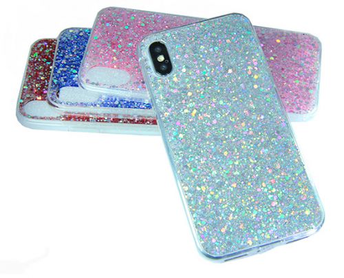 Чехол-накладка для iPhone X/XS DROP STAR TPU серебро - фото