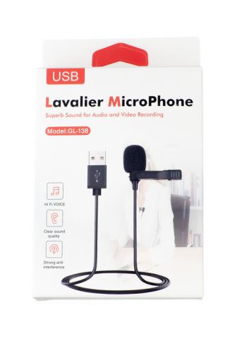 Петличный микрофон LAVALIER GL-138 USB черный оптом, в розницу Центр Компаньон фото 3