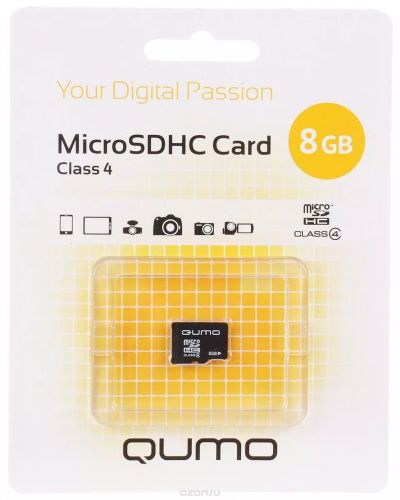 Карта памяти MicroSD 8 Gb Класс 4 QUMO без адаптера - фото фото 2
