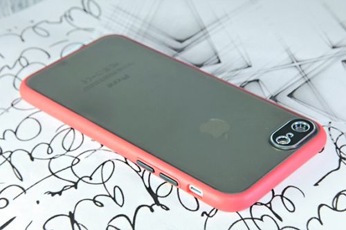 Чехол-накладка для iPhone 7/8/SE METAL LENS TPU+PC красный - фото