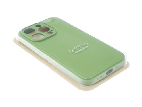Чехол-накладка для iPhone 15 Pro VEGLAS SILICONE CASE Защита камеры оливковый (1) - фото фото 2