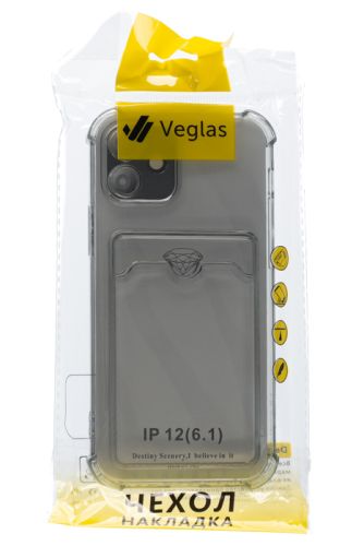 Чехол-накладка для iPhone 12 VEGLAS Air Pocket черно-прозрачный оптом, в розницу Центр Компаньон фото 4