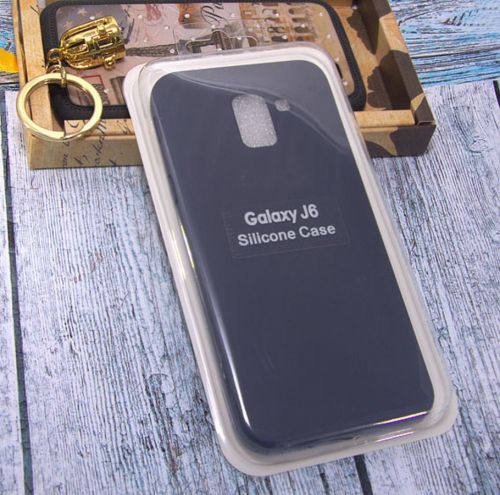 Чехол-накладка для Samsung J600F J6 2018 SILICONE CASE закрытый темно-синий - фото