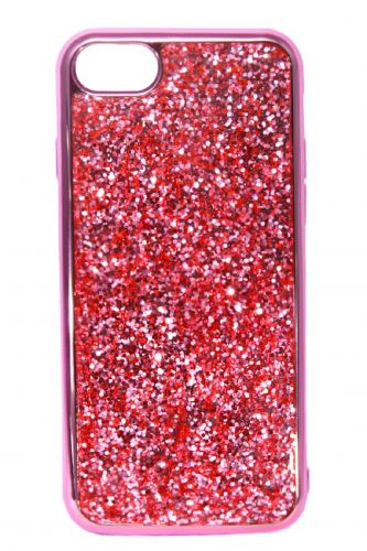 Чехол-накладка для iPhone 7/8/SE YOUNICOU Блестки мелкие PC+TPU розовый - фото