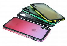 Чехол-накладка для iPhone XS Max GRADIENT TPU+Glass красный - фото