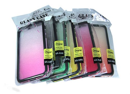 Чехол-накладка для iPhone X/XS GRADIENT TPU+Glass розовый - фото фото 2