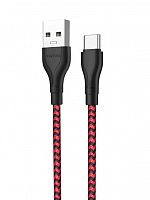 Купить Кабель USB Type-C BOROFONE BX39 Beneficial 2.4A 1м черно-красный оптом, в розницу в ОРЦ Компаньон