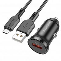 Купить АЗУ USB 3.0A 1 USB порт BOROFONE BZ18 QC3.0 кабель MicroUSB черный оптом, в розницу в ОРЦ Компаньон