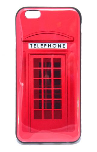 Чехол-накладка для iPhone 6/6S IMAGE TPU Телефон.будка красн - фото