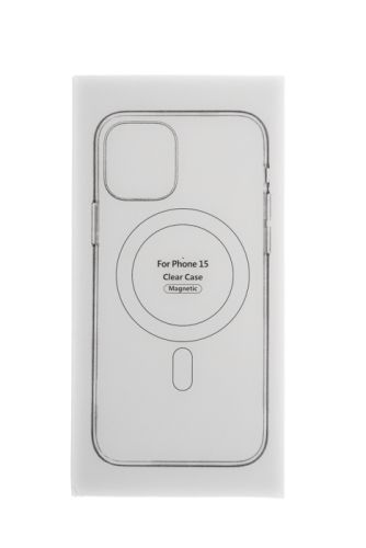 Чехол-накладка для iPhone 15 Clear TPU поддержка MagSafe прозрачный коробка оптом, в розницу Центр Компаньон фото 3