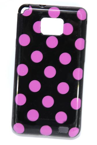 Чехол-накладка для Samsung i9100 Gal SII 002582 ГОРОШЕК черн-роз - фото