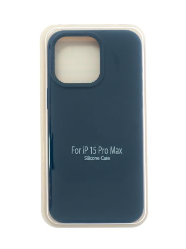 Чехол-накладка для iPhone 15 Pro Max SILICONE CASE закрытый темно-синий (8) оптом, в розницу Центр Компаньон