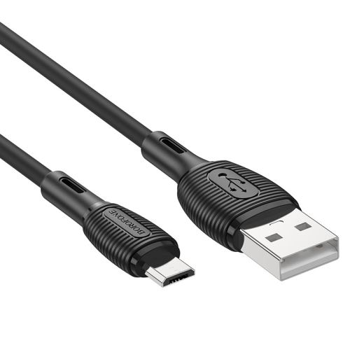 Кабель USB-Micro USB BOROFONE BX86 Silicone 2.4A 1м черный оптом, в розницу Центр Компаньон фото 2
