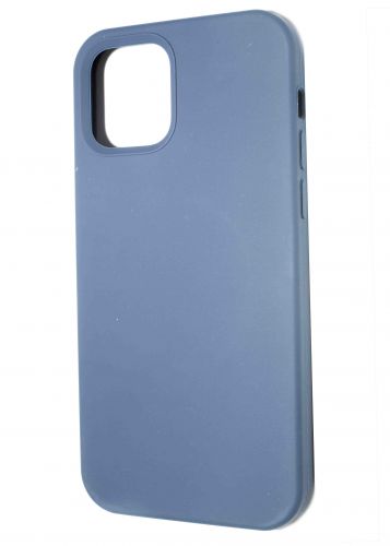 Чехол-накладка для iPhone 12\12 Pro SILICONE TPU NL поддержка MagSafe темно-синий коробка - фото