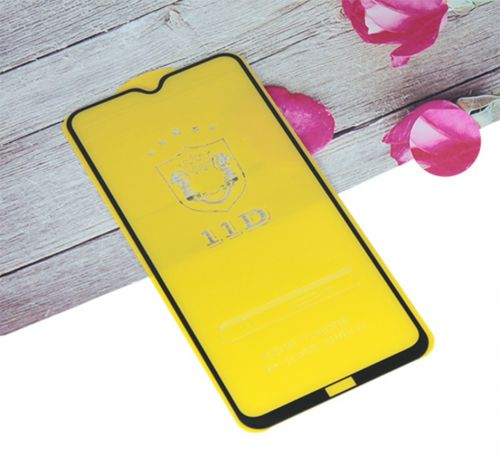 Защитное стекло для XIAOMI Redmi 8A FULL GLUE (желтая основа) пакет черный - фото