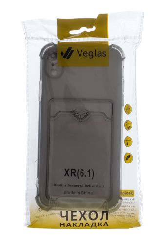 Чехол-накладка для iPhone XR VEGLAS Air Pocket черно-прозрачный оптом, в розницу Центр Компаньон фото 4