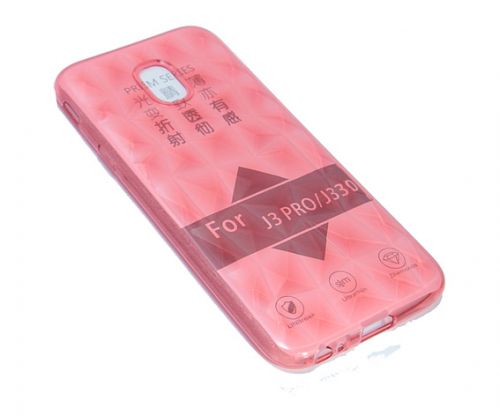Чехол-накладка для Samsung J530 J5 JZZS Diamond TPU прозрачно-красный - фото фото 4