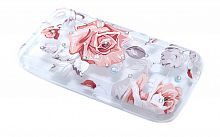 Чехол-накладка для Samsung J105 FASHION TPU стразы Роза розовая - фото