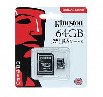 Карта памяти MicroSDХС 64GB Класс 10 Kingston UHS-I U1 80MB/s адаптер - фото
