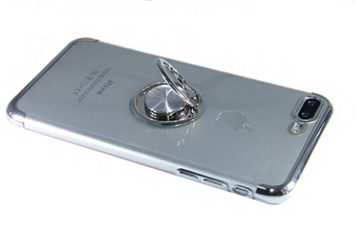 Чехол-накладка для iPhone 7/8 Plus ELECTROPLATED TPU КОЛЬЦО серебро - фото