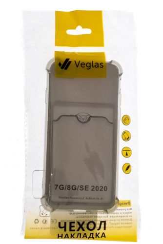 Чехол-накладка для iPhone 7/8/SE VEGLAS Air Pocket черно-прозрачный оптом, в розницу Центр Компаньон фото 4