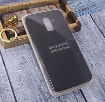 Чехол-накладка для Samsung J810F J8 2018 SILICONE CASE закрытый темно-серый - фото